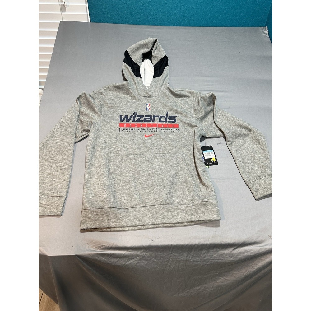 NWT 70$ Authentic Washington Wizards Warm-Up Gray Hoodie Size M‎